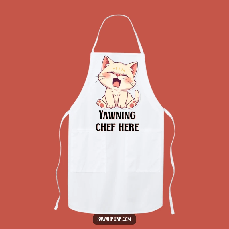 Funny Lazy Kitten Apron: Cook with Relaxation and Sleepy Humor!
