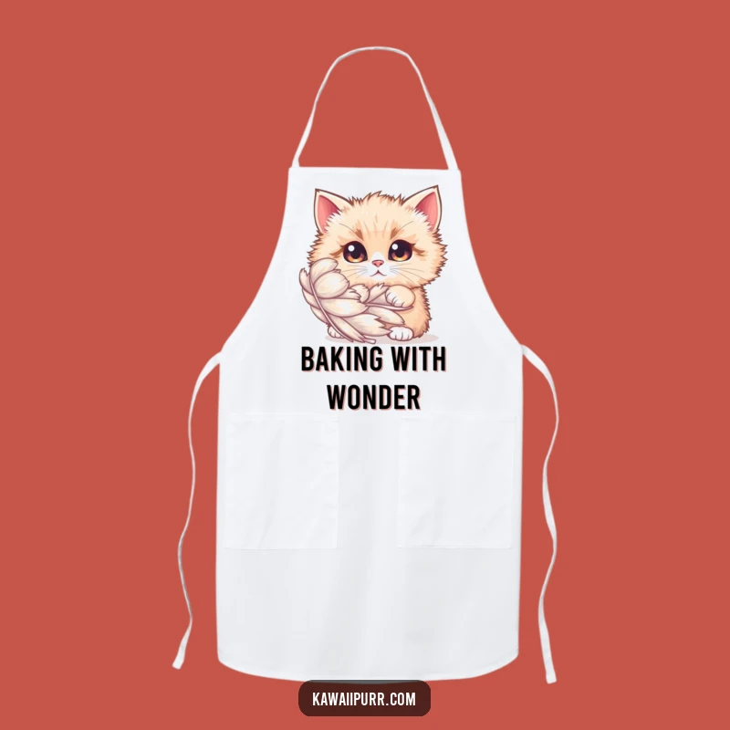 Kitchen Funny Cat Feather Apron, Curious Feline Chef Wear, Practical Funny Gift