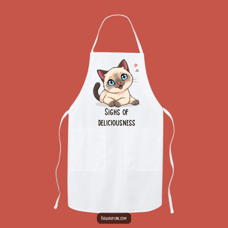 Kitchen Funny Siamese Cat Apron, Relaxed Feline Chef Wear, Practical Funny Gift