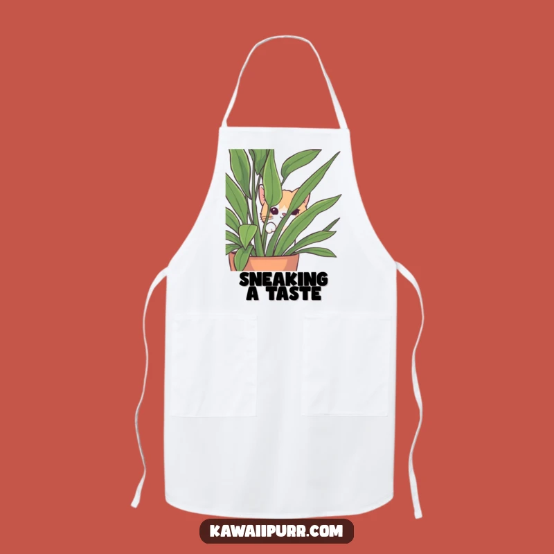Funny Peek-a-Boo Cat Apron: Kitchen Houseplant Hider Fun, Chef's Funny Gift