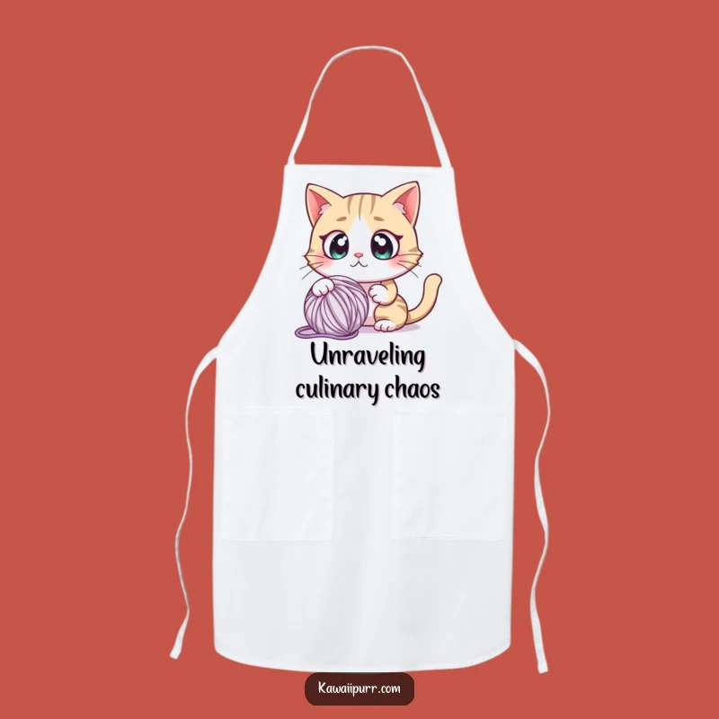 Funny Startled Cat Chef Apron: Shocked Feline Kitchen Gift
