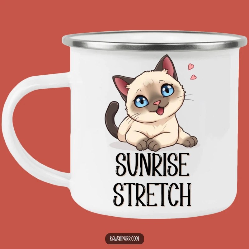 Adventure Funny Siamese Cat Camping Mug, Relaxed Outdoor Feline Cup, Ideal Funny Gift