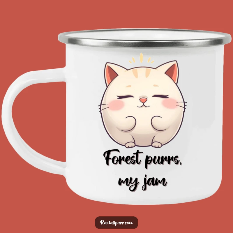 Funny Fat Cat Zen Camping Mug - Relaxing Aura For Adventures