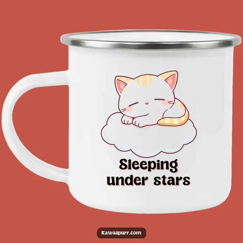 Funny Kawaii Cloud Cat Camping Mug: Dreamy Sips for Relaxing Adventures
