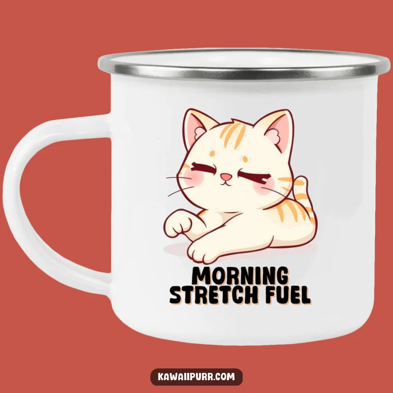 Funny Kawaii Lazy Cat Camping Mug: Relaxed Sips with a Mischievous Wink