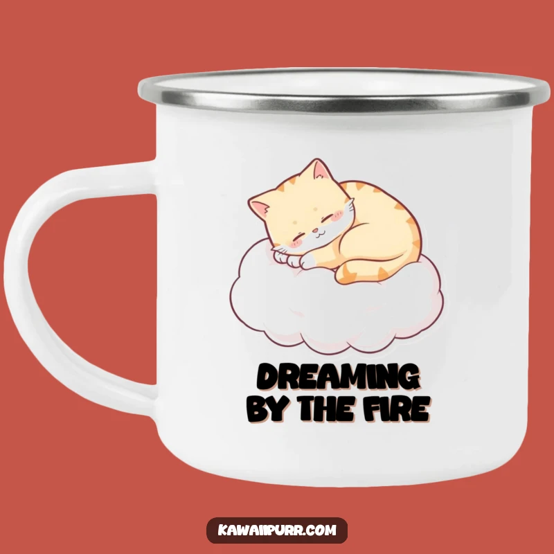 Funny Sleepy Cat Cloud Camping Mug Cozy Feline Warmth for Your Adventures Funny Gift