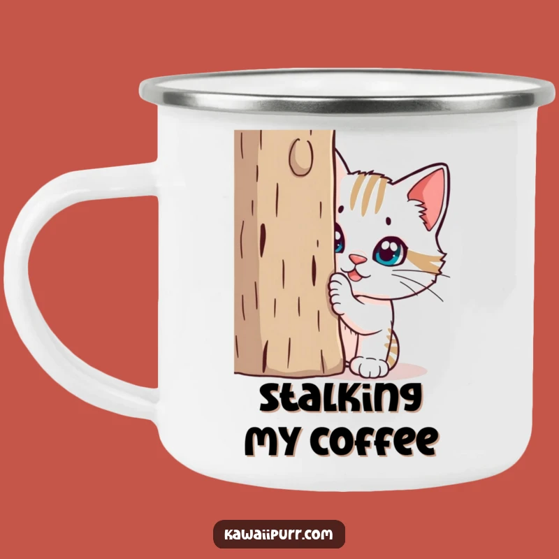 Funny Mischievous Cat Camping Mug: Adventure with Attitude, A Hilarious Gift!