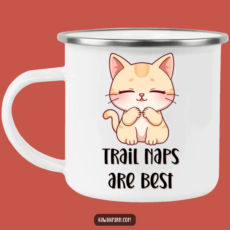 Funny Cat Purring Camping Mug: Durable Character Cup, Outdoor Funny Gift