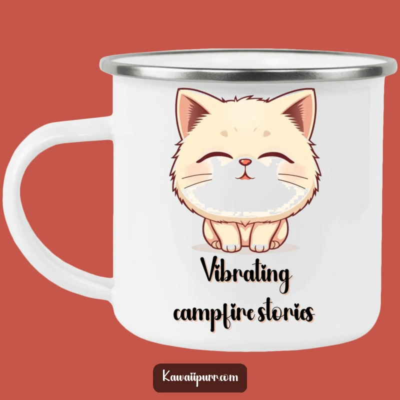 Funny Fluffy Cat Purring Camping Mug: Adventure with Comfort, Perfect Funny Gift