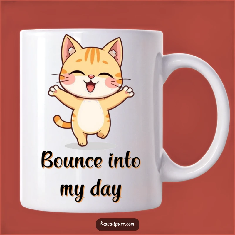 Funny Cat Hop Mug: Energetic Character Gift for Cat Lovers, Bursting with Joy Mug
