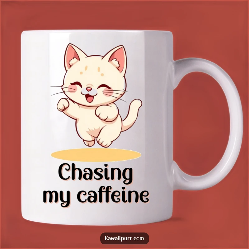 Funny Cat Laser Chase Mug - Energetic Kitty Humor Gift