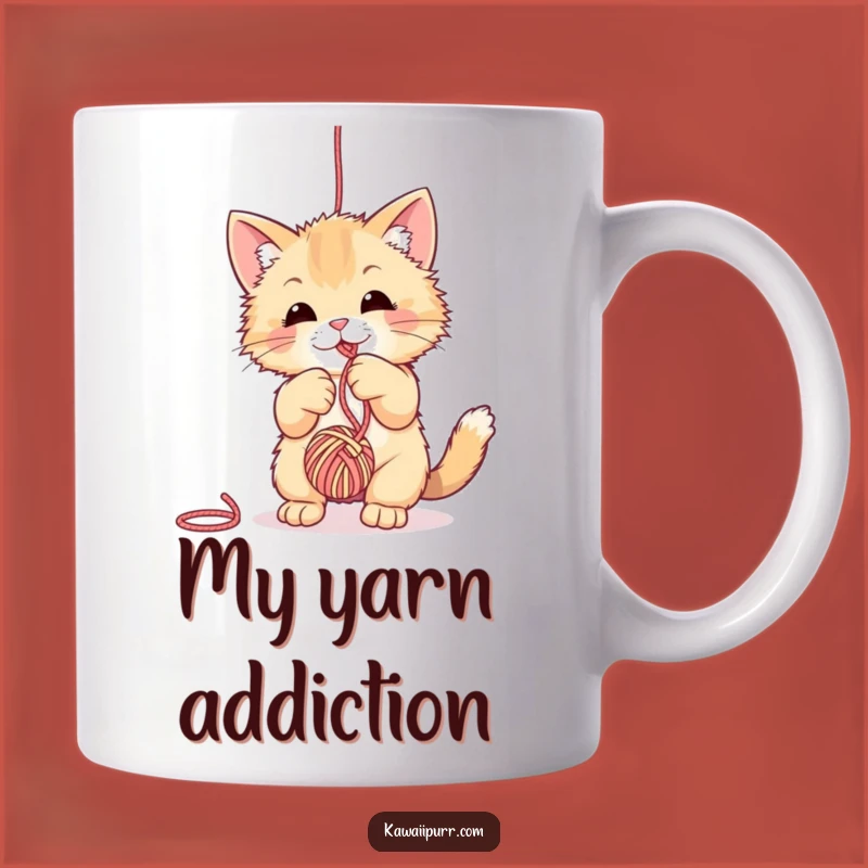 Funny Fuzzy Cat Yarn Ball Mug - Playful Purrfect Gift!
