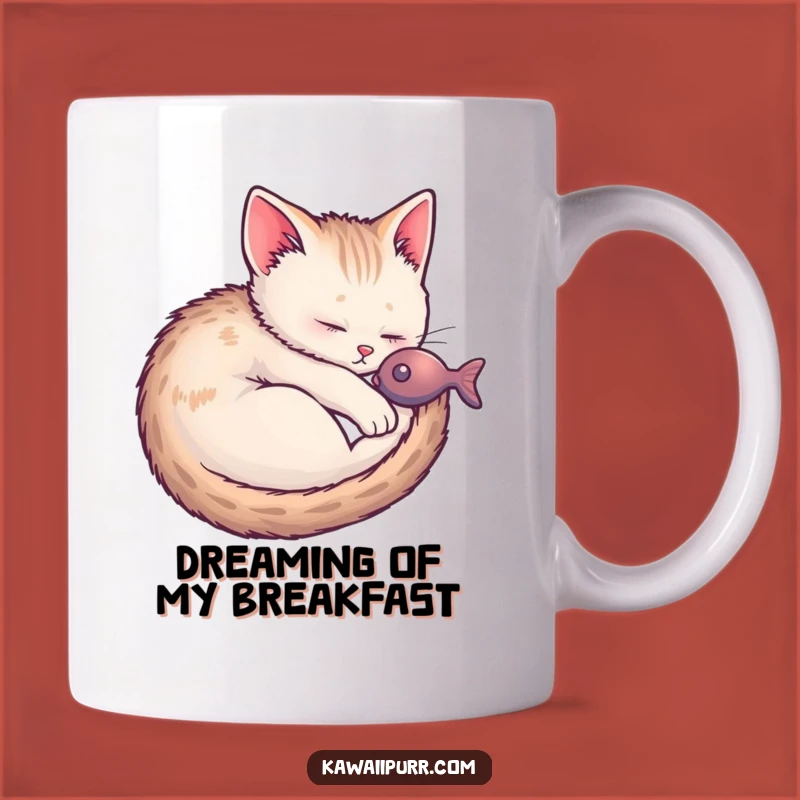 Funny Kitten Fish Dream Mug: Whimsical Cat Lover Gift for Sweet Slumber and Giggles