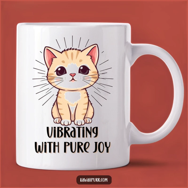 Funny Kitten Purr Mug: Adorable Cat Lover Gift with Exaggerated Happy Vibes