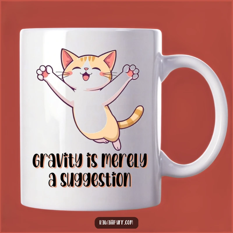 Funny Cat Leap Mug: Graceful Feline Acrobatics Funny Gift for Cat Lovers