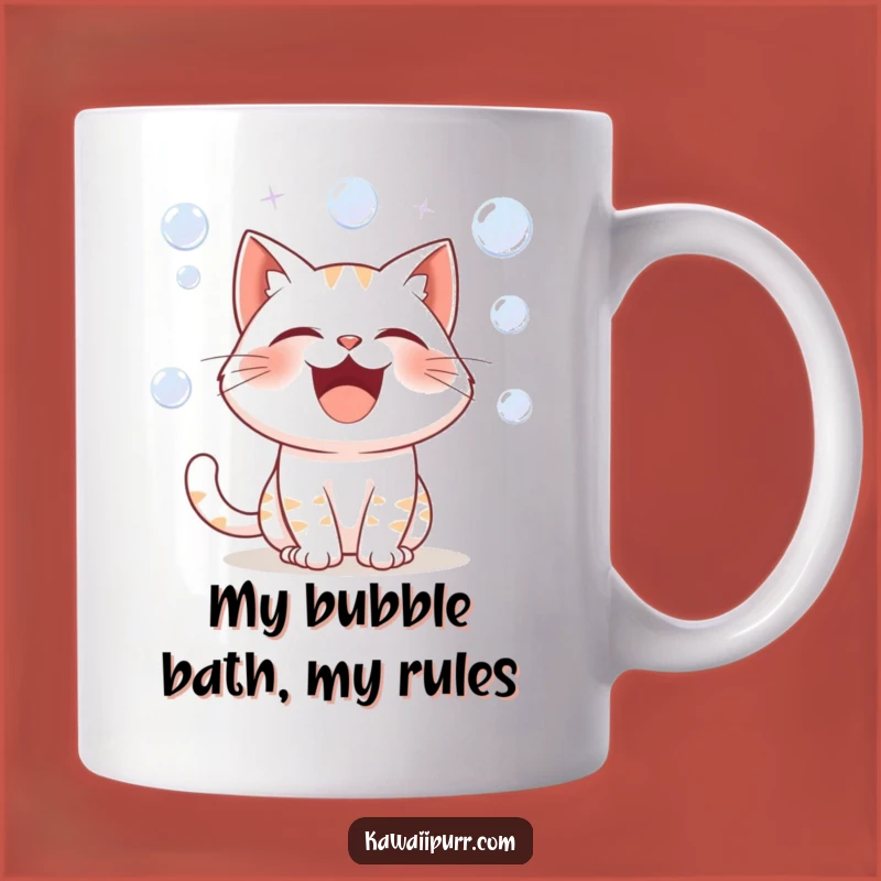 Funny Laughing Cat Bubbles Mug: Hilarious Cartoon Feline Gift Idea