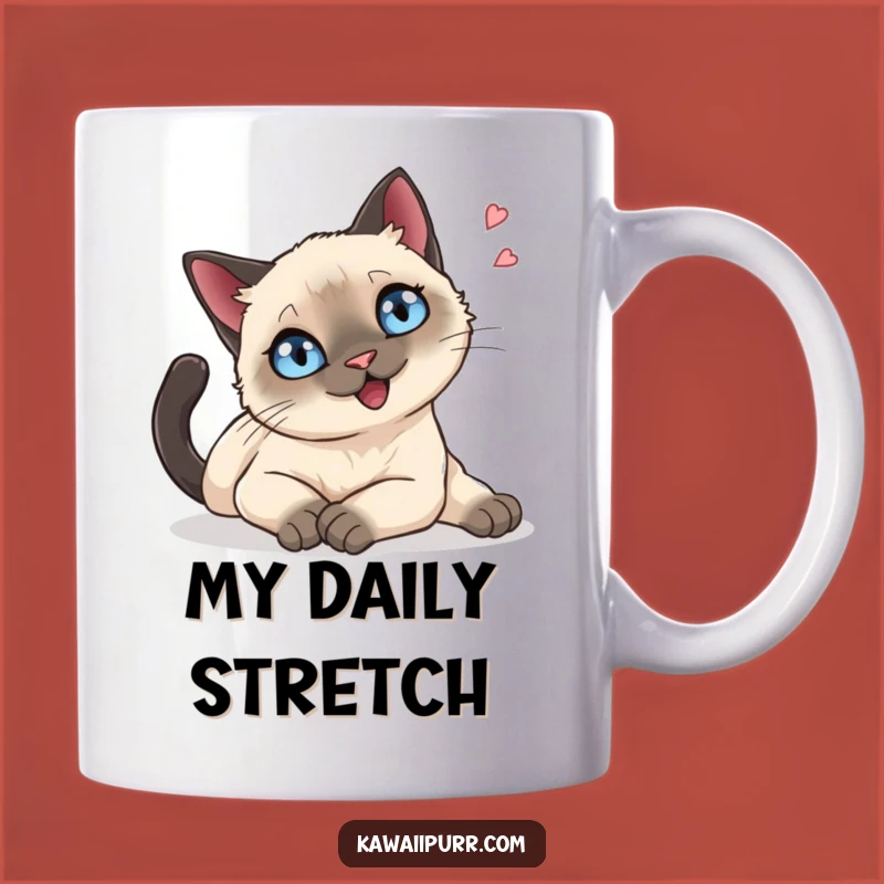 Relaxed Funny Siamese Cat Mug, Serene Feline Bliss, Perfect Funny Gift