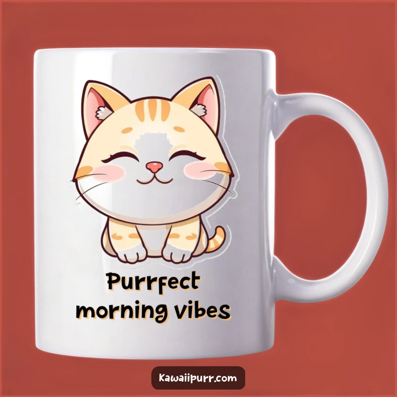 Funny Content Cat Mug: Purrfectly Peaceful Morning Coffee Gift