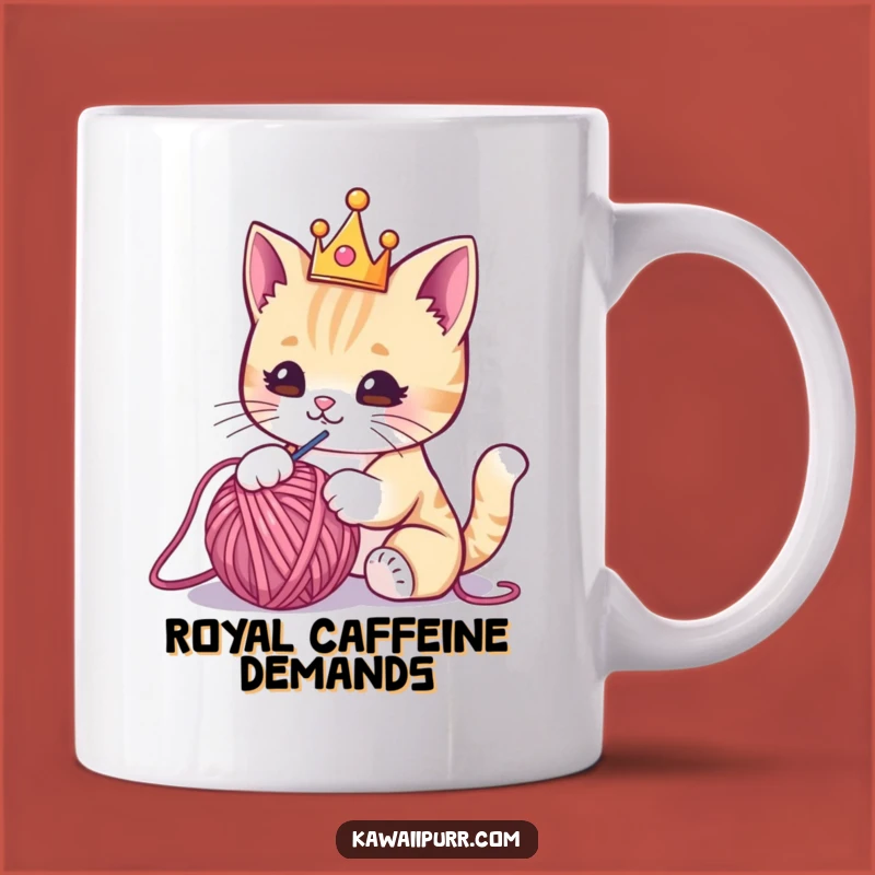 Funny Kawaii Crown Cat Mug: A Purrfectly Amusing Gift for Cat Lovers