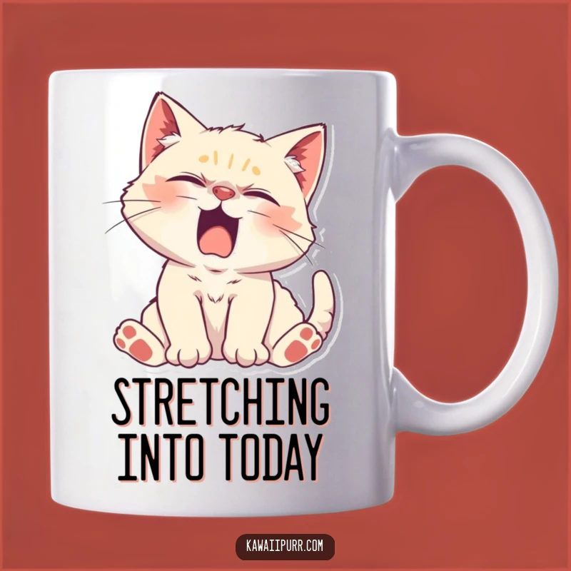 Funny Lazy Kitten Mug: Embrace Sleepiness with This Yawning Character's Humor.