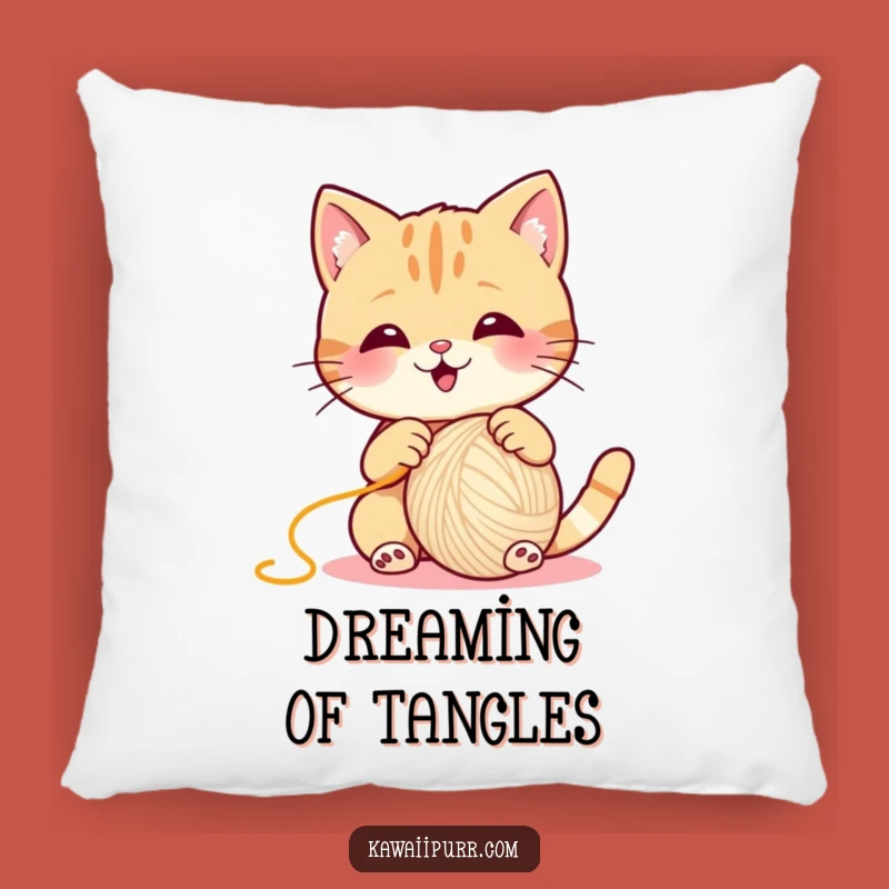Funny Cat Yarn Batting Pillow: Cozy Up with Hilarious Feline Playfulness, Ideal Gift