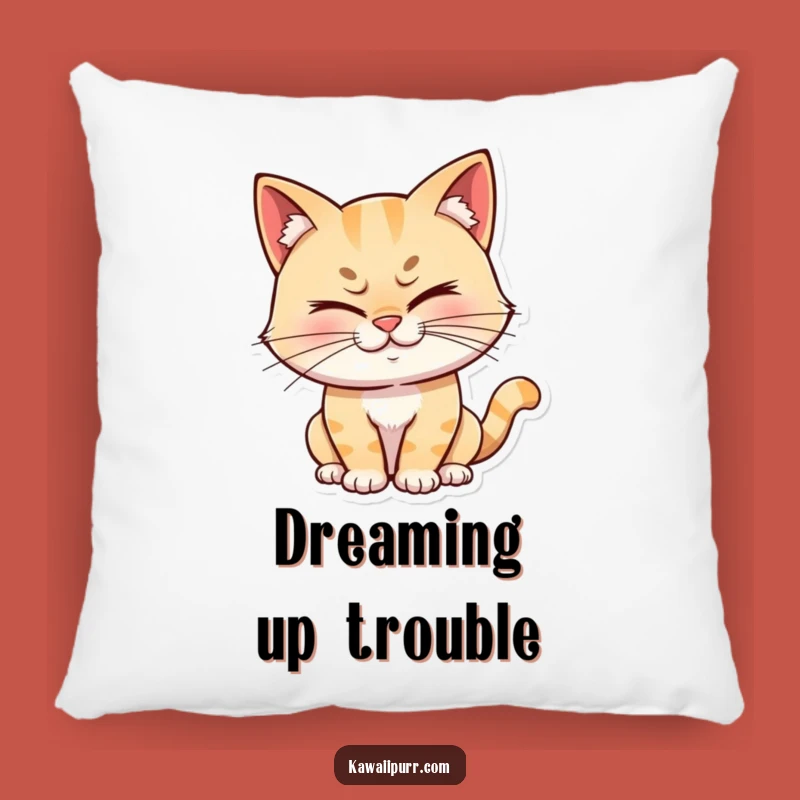 Funny Winking Cat Pillow: Soft Mischievous Grin Cushion Gift