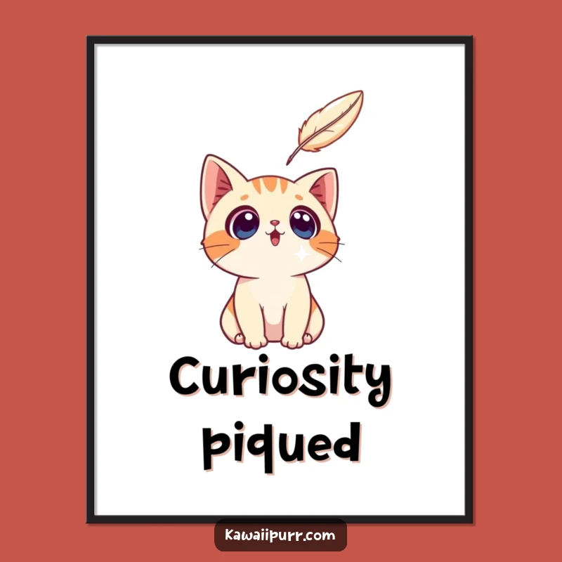 Funny Surprised Cat Digital Art: Instant Feline Fascination, Amazing Funny Gift!