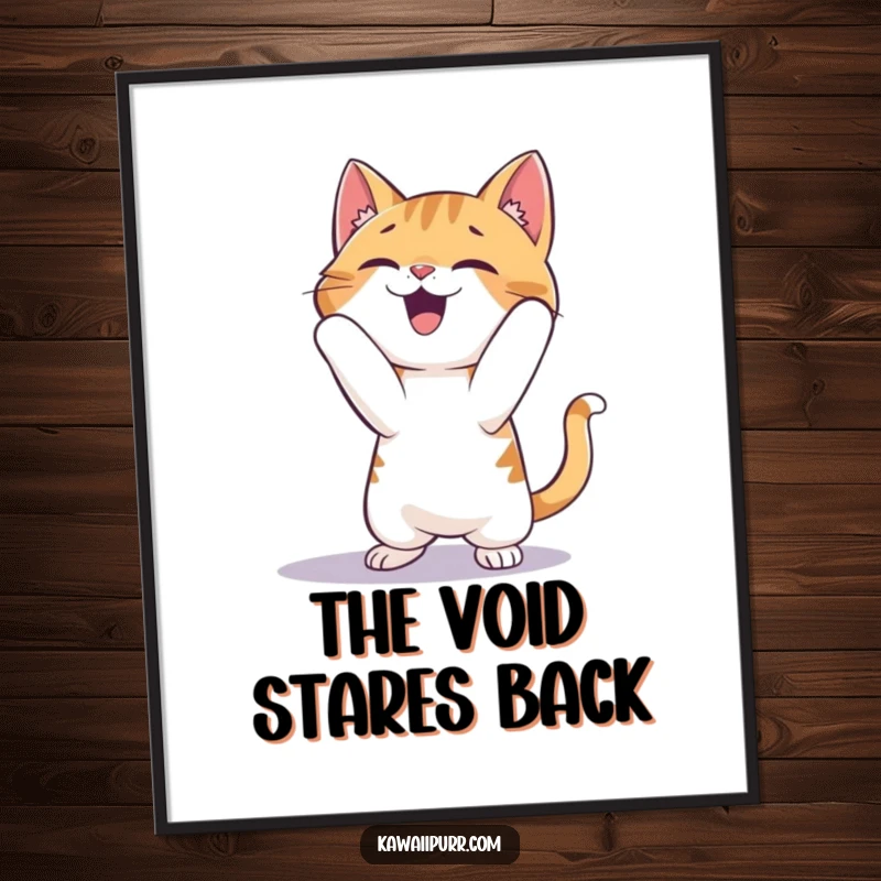 Funny Cat Digital Art: A high-resolution print of a cat gleefully pouncing on a shadow, capturing playful excitement.