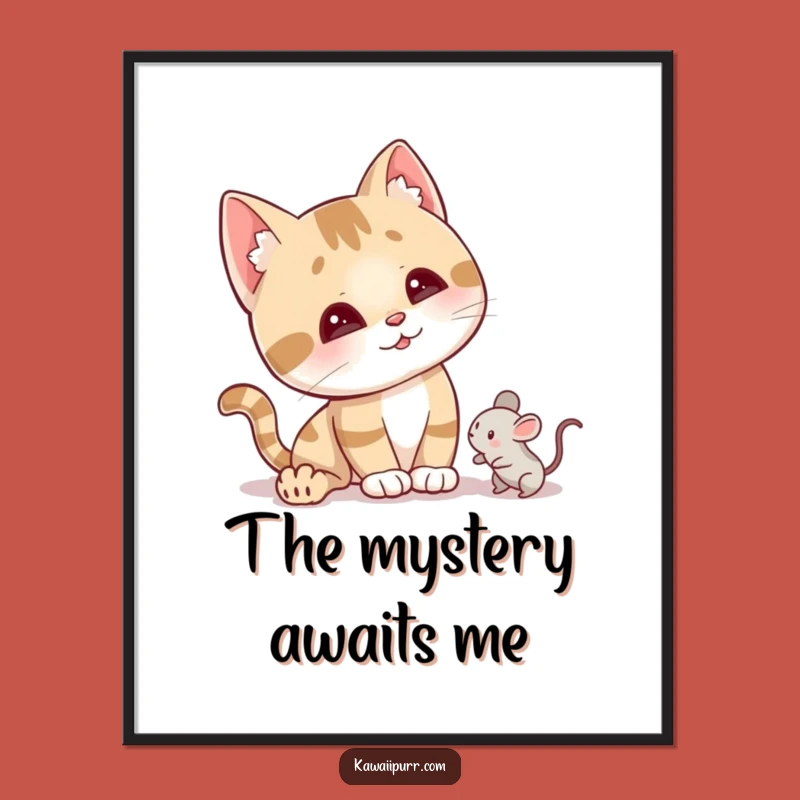 Funny Curious Cat Head Tilt Digital Art: Instant Intrigue for Your Walls, Unique Funny Gift