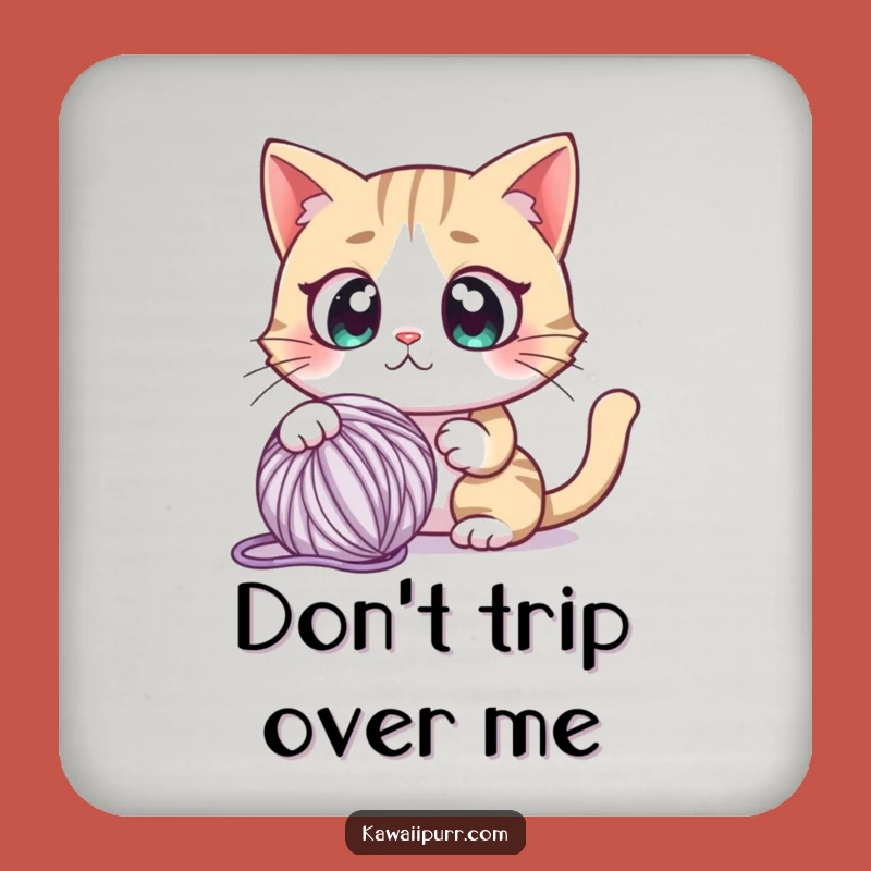 Funny Startled Cat Coaster: Shocked Feline Drink Protection Gift