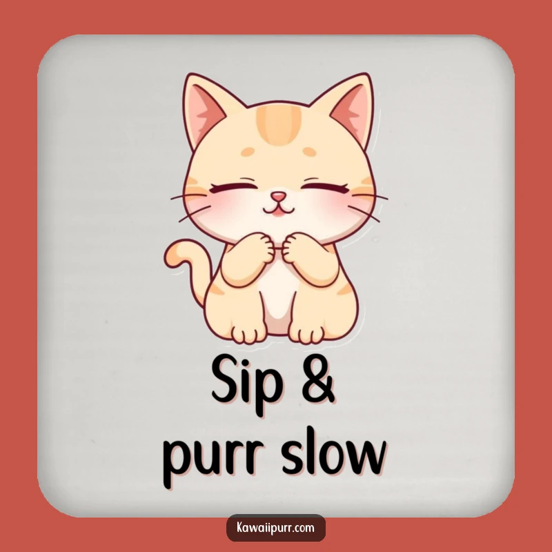 Funny Cat Purring Coaster: Protect Surfaces with This Hilarious Character Art