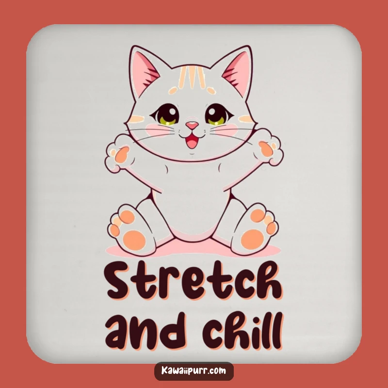 Funny Cat Stretching Coaster: Hilarious Feline Protection for Surfaces, Charming Gift