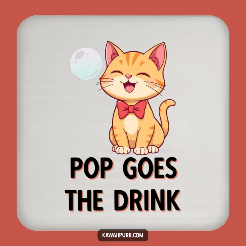 Funny Ginger Cat Bubble Coaster: Protect Surfaces with Feline Fun