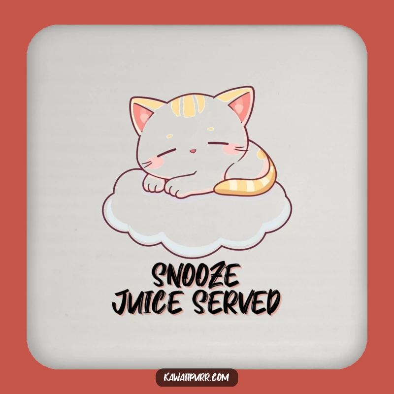 Funny Kawaii Cloud Cat Coaster: Protect Surfaces with Dreamy Charm