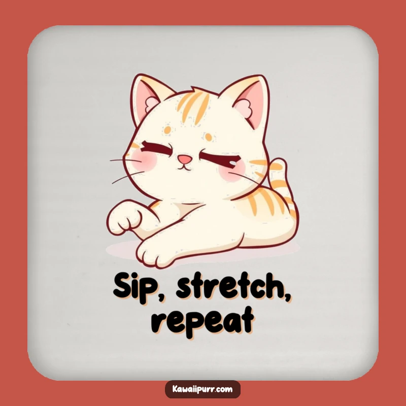 Funny Kawaii Lazy Cat Coaster: Protect Surfaces with Mischievous Style