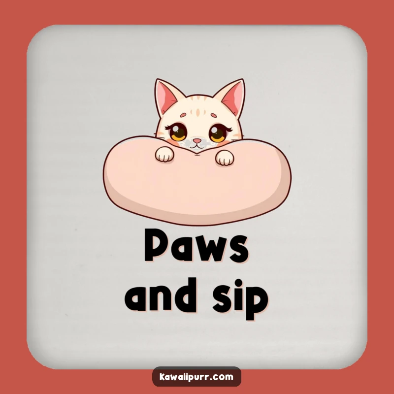 Funny Cat Cushion Coaster: Protect Surfaces with Innocent Style, Cute Gift Set