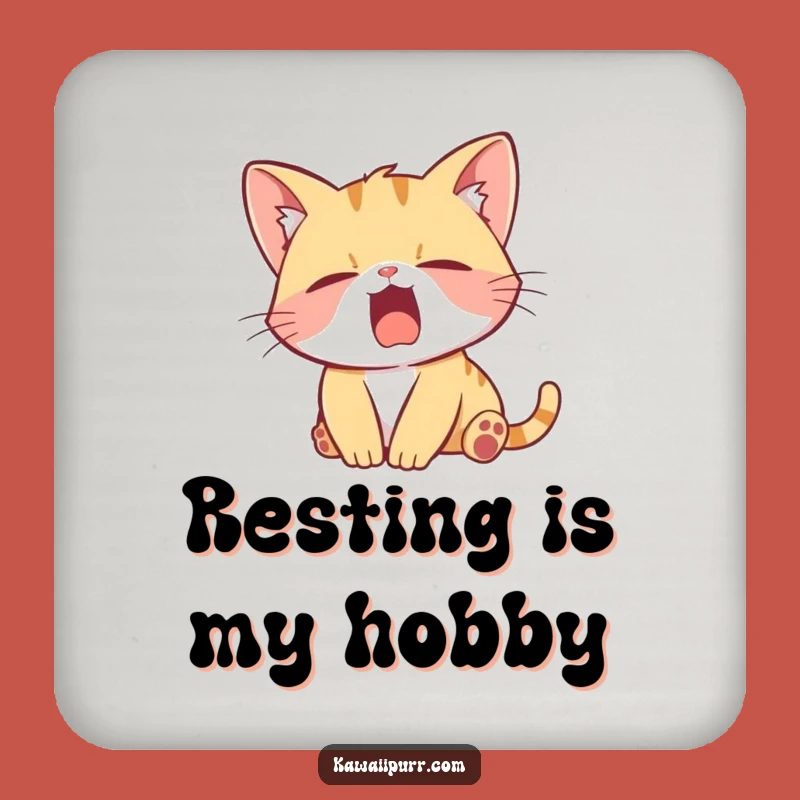 Funny Kitten Yawn Coaster: Protect Surfaces with a Lazy Character, Charming Funny Gift!