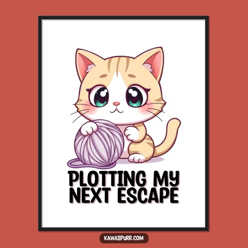 Funny Startled Cat Poster: Shocked Feline Art, Unique Decor Gift