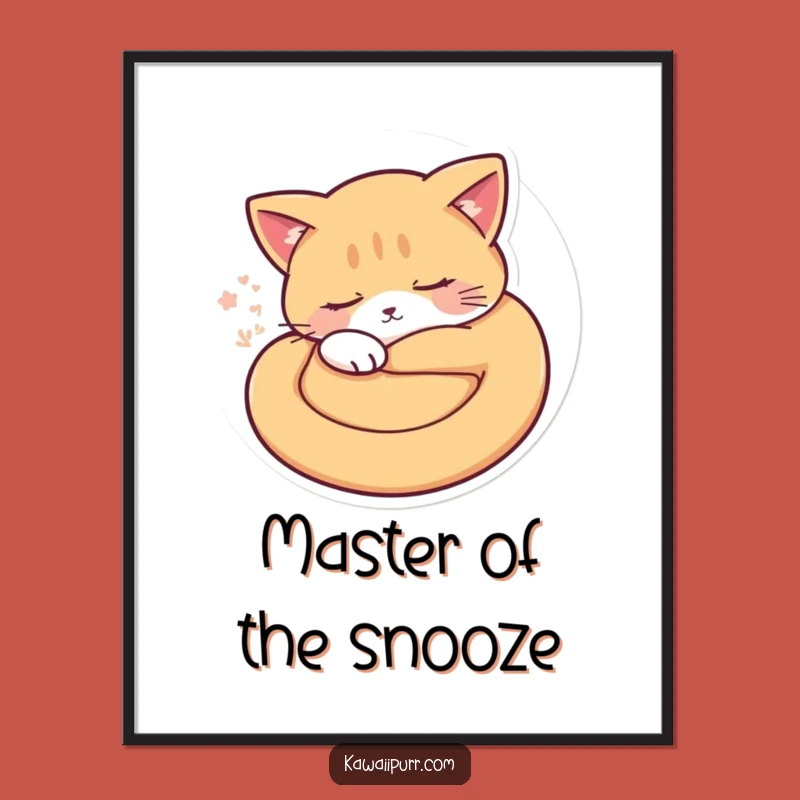 Funny Sleepy Cat Poster: Adorable Purring Feline Art, a Hilarious Gift for Any Room