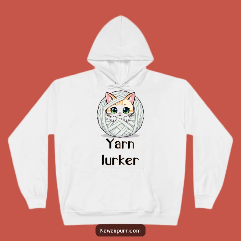 Cozy Funny Peeking Cat Yarn Hoodie: Mystery and Comfort