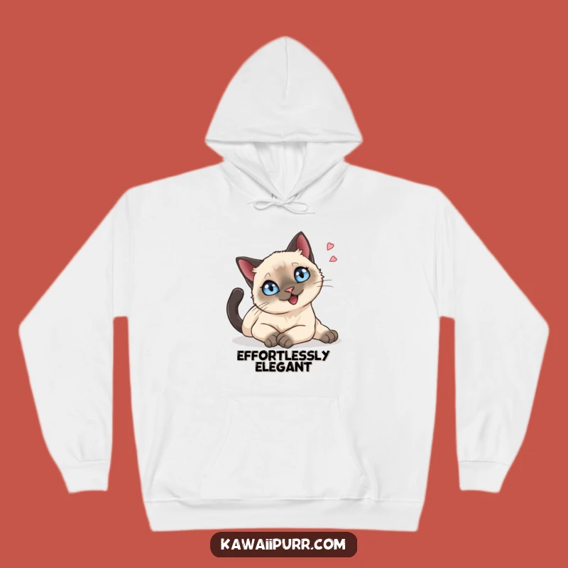 Cozy Funny Siamese Cat Hoodie, Relaxed Feline Sweatshirt, Ideal Funny Gift