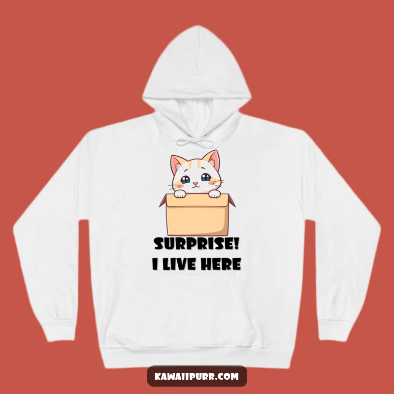 Funny Cat Box Peering Hoodie: Cozy Feline Curiosity for Warm, Hilarious Comfort, Gift
