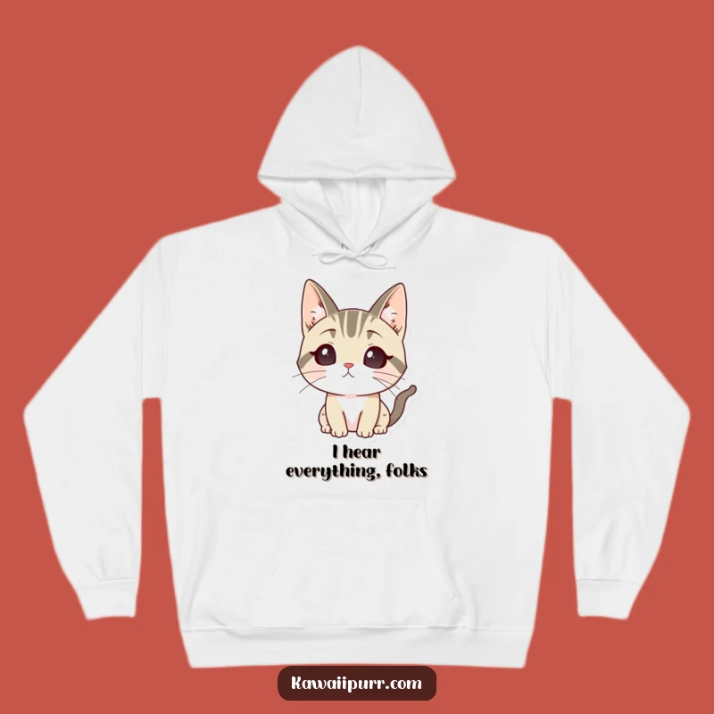 Funny Listening Cat Hoodie: Cozy & Attentive Feline Sweatshirt Gift