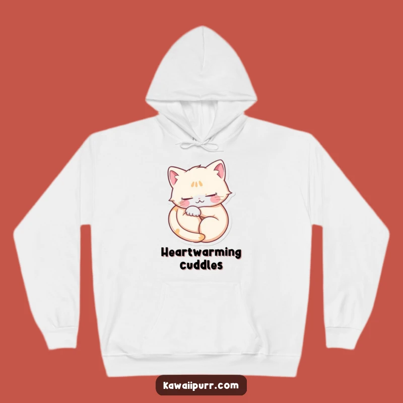 Funny Purring Cat Heart Hoodie: Ultimate Cozy Feline Love Gift!