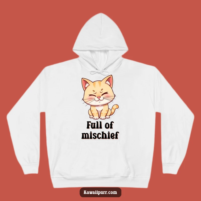 Funny Winking Cat Hoodie: Cozy Mischievous Grin Character Gift