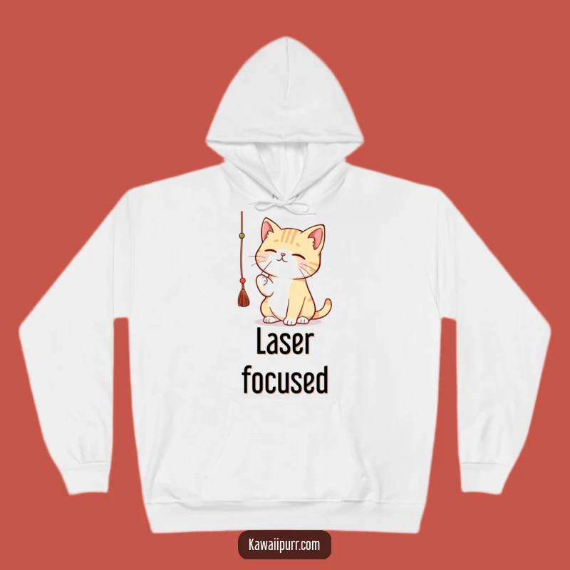 Funny Kawaii Cat String Hoodie: Cozy Concentrated Feline Comfort Gift