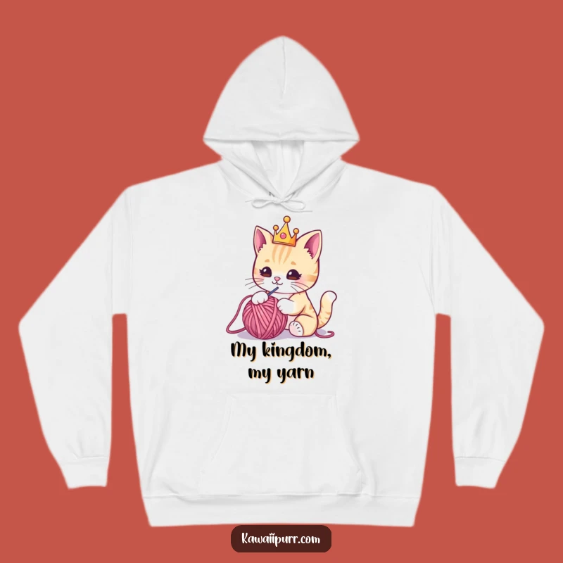 Funny Kawaii Crown Cat Hoodie: Cozy Comfort Fit for Royalty
