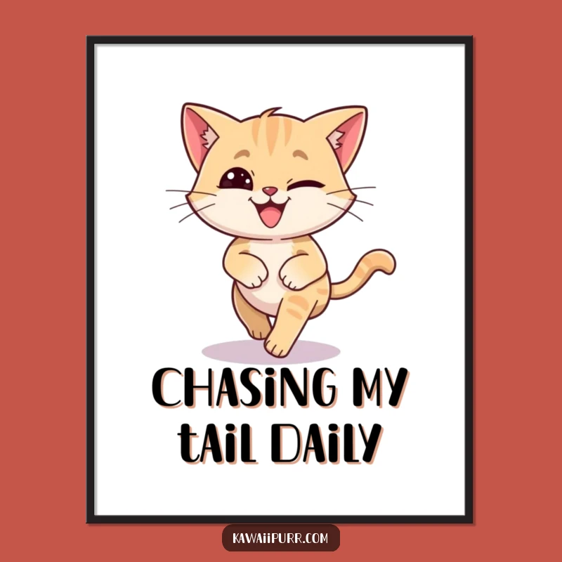 Free Printable Wall Art: Dizzy Cat Chase - Funny Downloadable Decor
