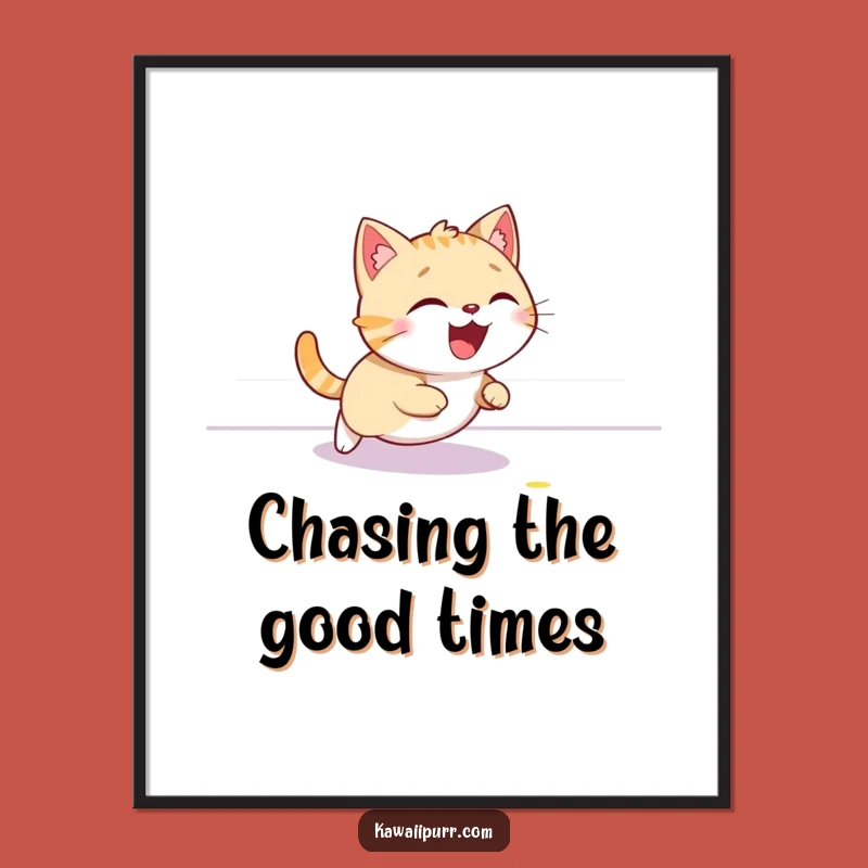 Free Printable Wall Art: Funny Cat Laser Chase for Playful, Energetic Decor