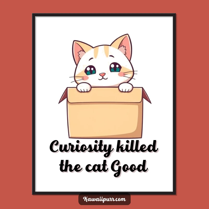 Funny Free Printable Wall Art: Curious Cat Box, Hilarious Downloadable Decor!